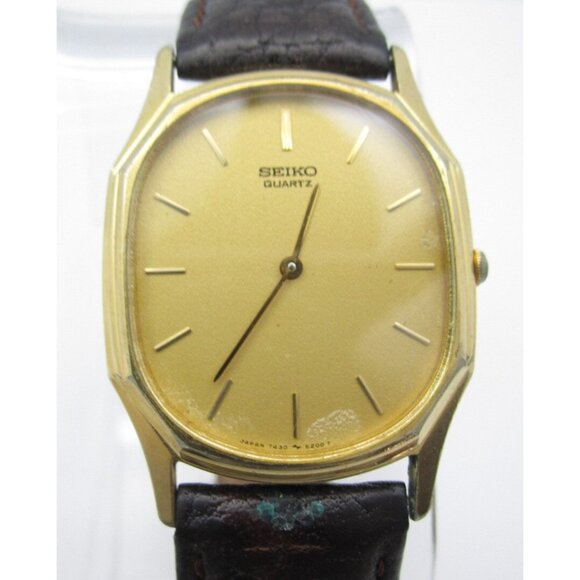 Women Seiko Quartz WR Analog 28mm Watch (H705) "New Battery" 7430-5129 (H705) - Picture 1 of 11